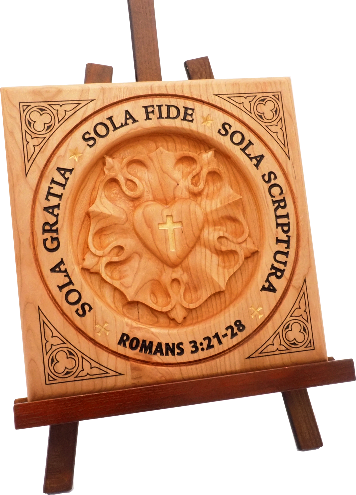 Ad Crucem 3D Luther Rose and Solas Plaque