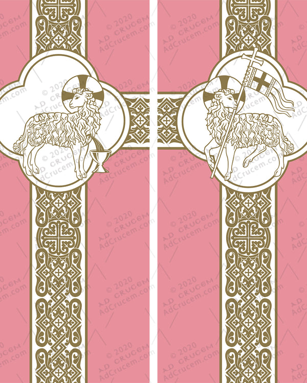 Ad Crucem Agnus Dei Banner Set in Rose Pink