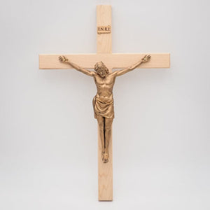 Handwerks 22" Wood Crucifix with Resin Corpus - Wall Mounted