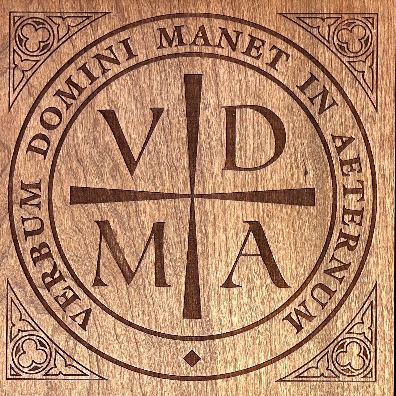 Ad Crucem VDMA Solid Wood Engraved Plaque