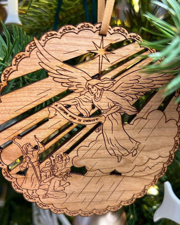 Ad Crucem Christmas Ornament Angel Appears to Shepherds