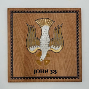 Ad Crucem Holy Spirit Dove Baptismal Plaque