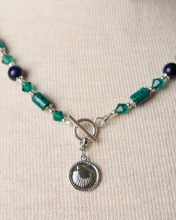 Jennifer's Chrysocolla Baptism Necklace and Earring Set