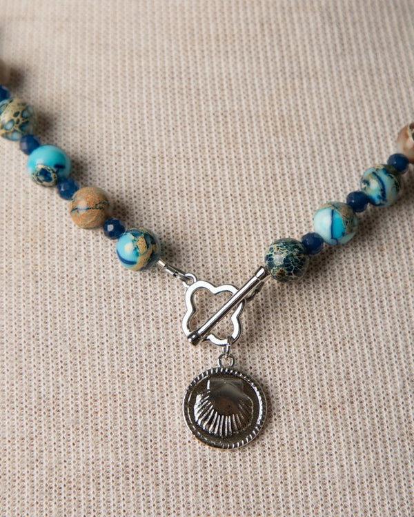 Jennifer's Impressision Jasper Baptism Shell Necklace