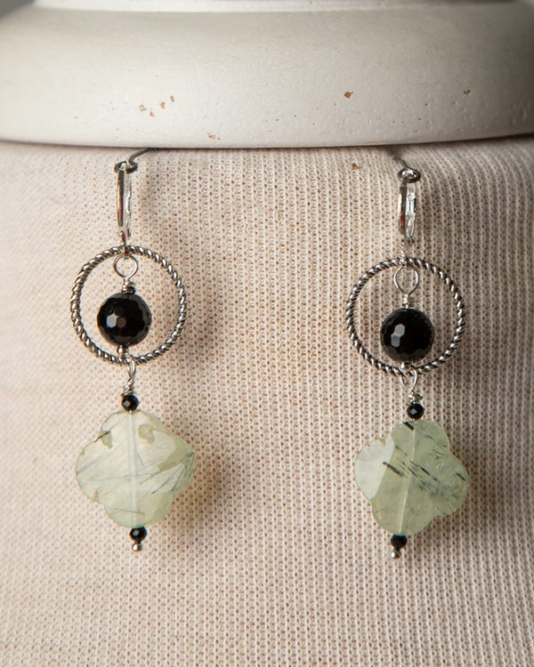 Jennifer's Prehnite Quatrefoil Earrings