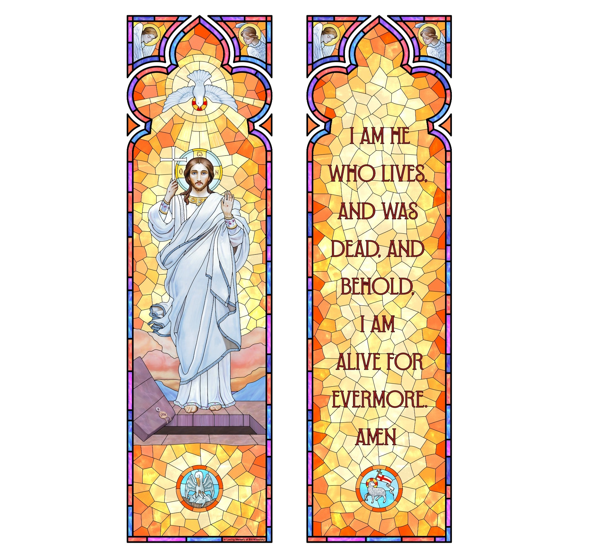 Ad Crucem Easter Banner Set - Risen Christ Stained Glass Effect