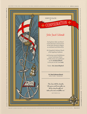 Ad Crucem Confirmation Certificate Single Print