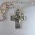 Kathy's Handcrafted Mixed Metal Cross with Roman Glass