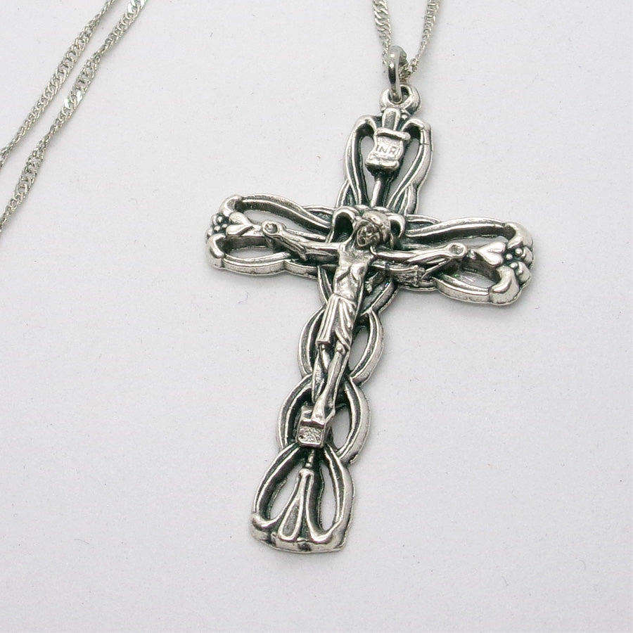 Kelly's Rounded Ornate Crucifix Necklace