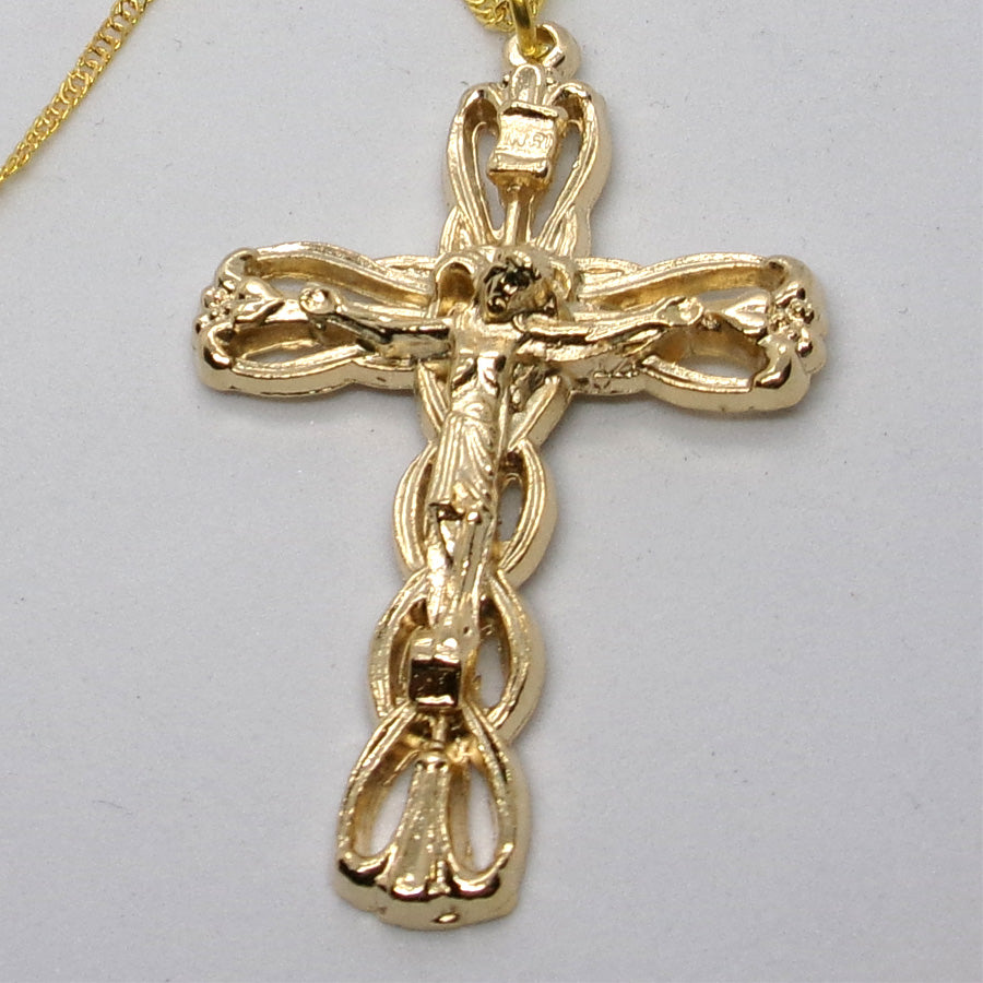 Kelly's Rounded Ornate Crucifix Necklace
