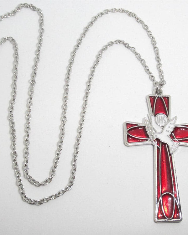 Kelly's Red and White Cross Necklace