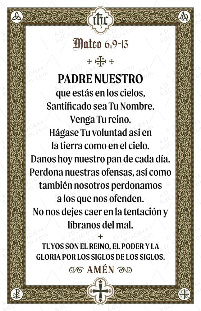 Ad Crucem Lord's Prayer Poster - Any Language