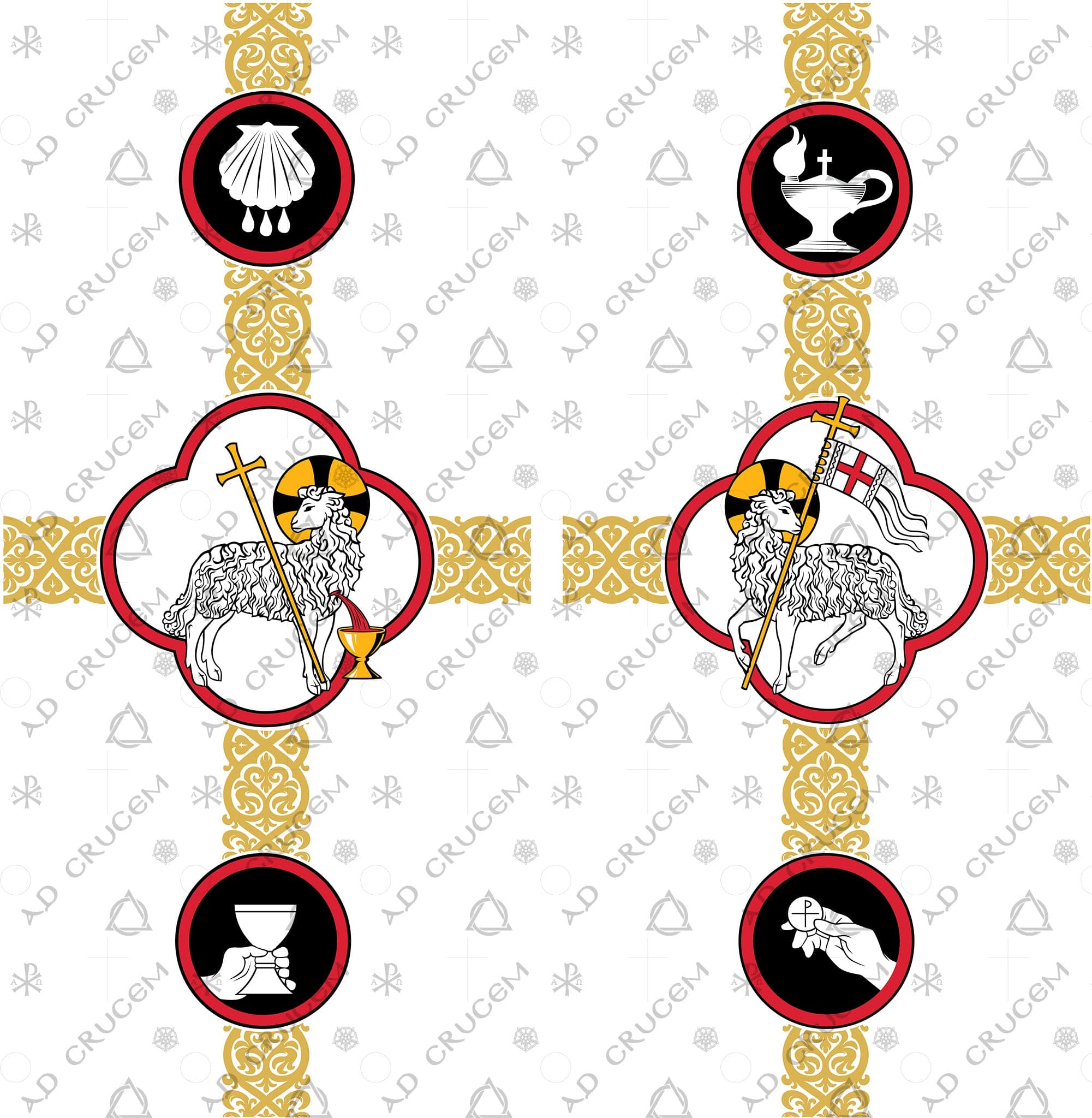 Ad Crucem Church Banner Set - Festivals, Feasts, Confirmation - Sacraments