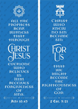 Ad Crucem Advent Banner Set in Light Blue -  Two banners