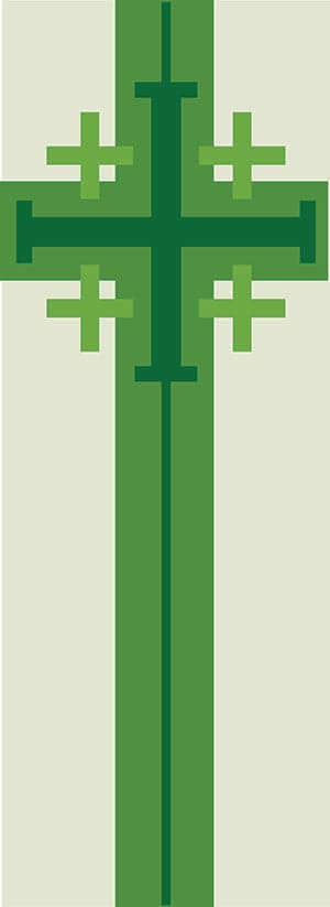 Ad Crucem Single Green on Cream Banner - Ordinary Time