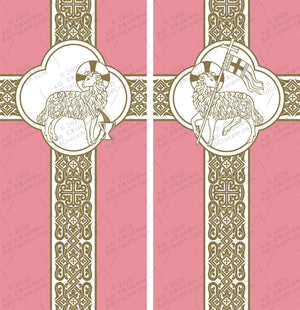 Ad Crucem Gaudete & Laetare Banners Set of Two  - Agnus Dei Slain and Victorious