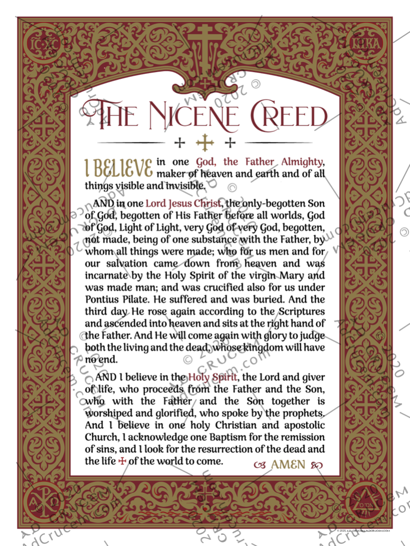 Ad Crucem Nicene Creed Poster