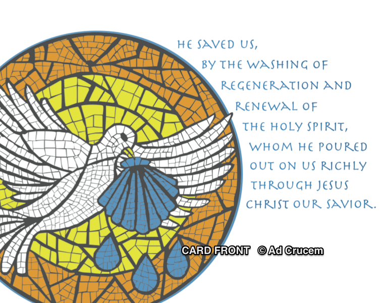 Ad Crucem Baptism Dove and Shell