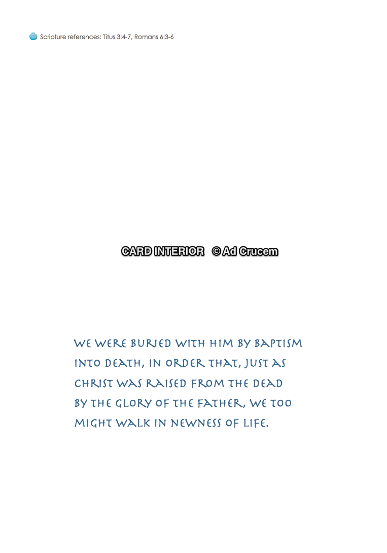 Ad Crucem Baptism Dove and Shell