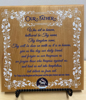 Ad Crucem Lord's Prayer Wooden Plaque