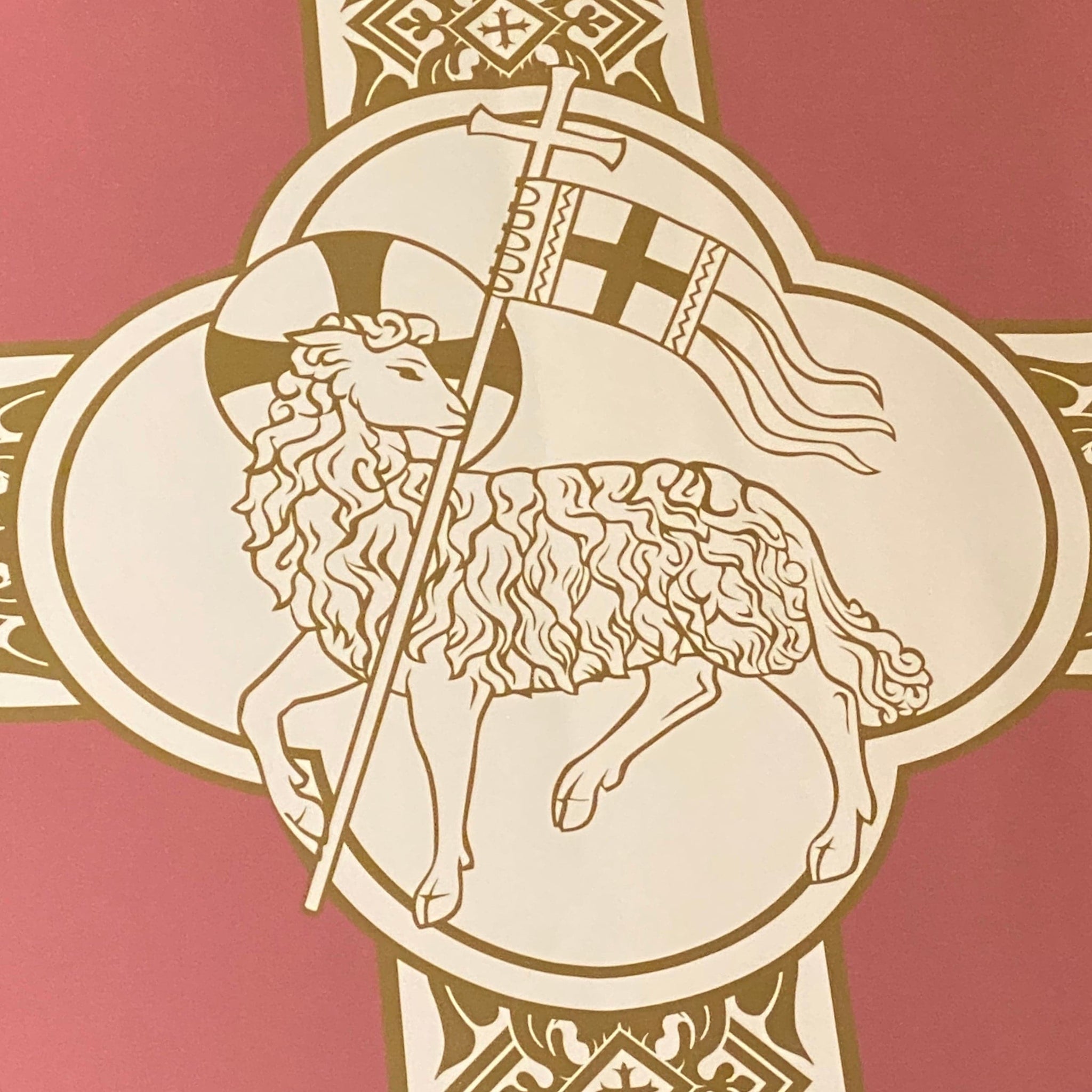 Ad Crucem Gaudete & Laetare Banners Set of Two  - Agnus Dei Slain and Victorious