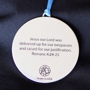 Ad Crucem A Pewter Dove and Shell Baptism Keepsake