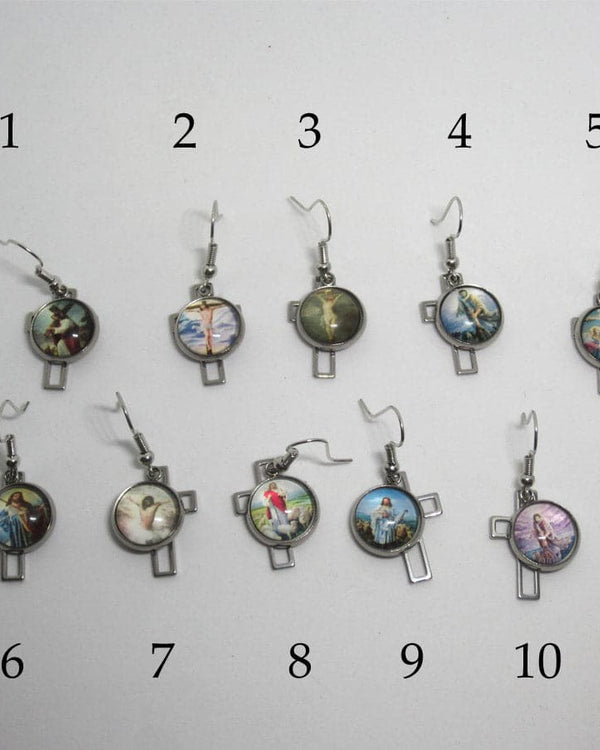 Kelly's Cut-Out Cross / Picture Earrings