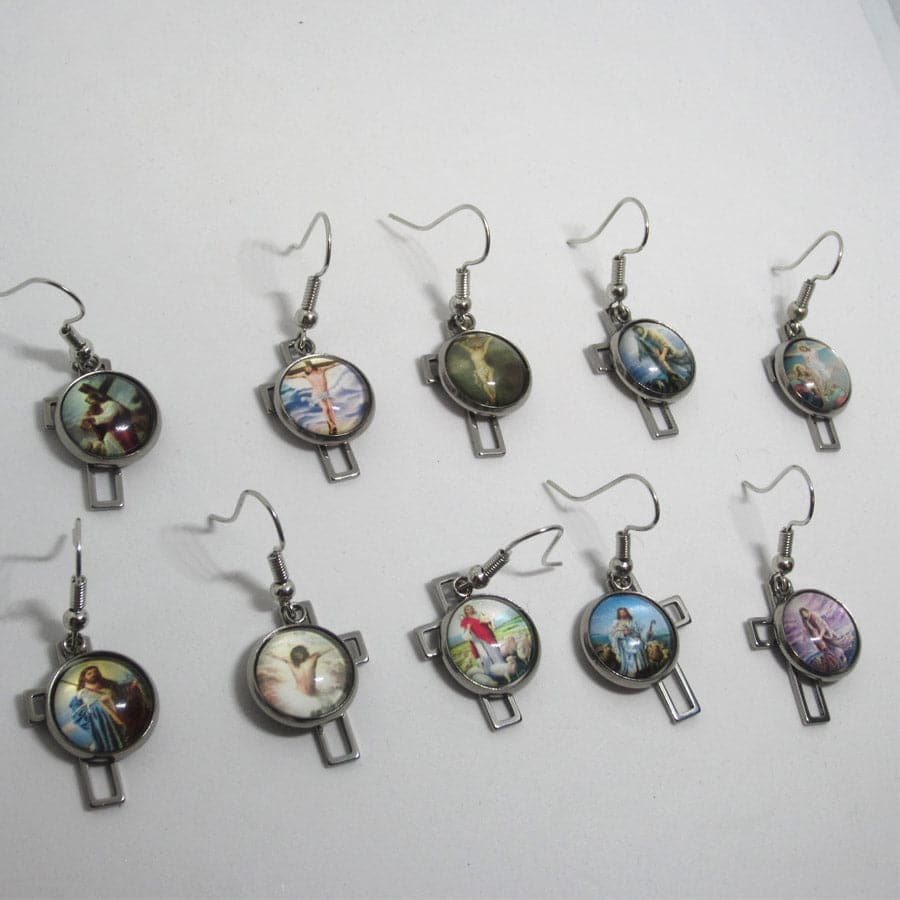 Kelly's Cut-Out Cross / Picture Earrings