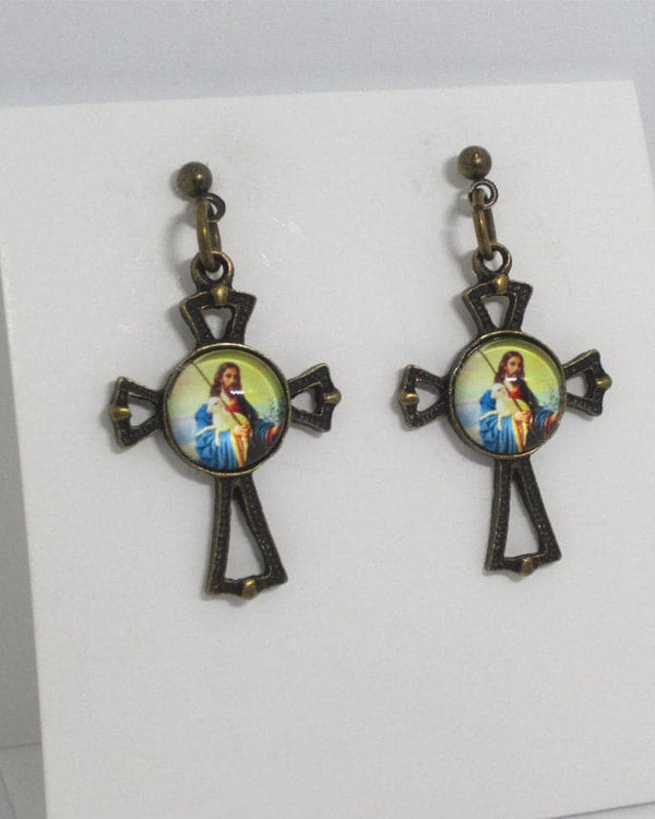 Kelly's Good Shepherd Cross Earrings