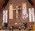 Ad Crucem Easter Banner Set - Risen Christ Stained Glass Effect