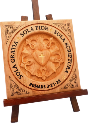 Ad Crucem 3D Luther Rose and Solas Plaque