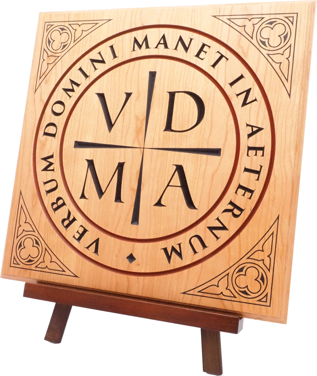 Ad Crucem VDMA Solid Wood Engraved Plaque