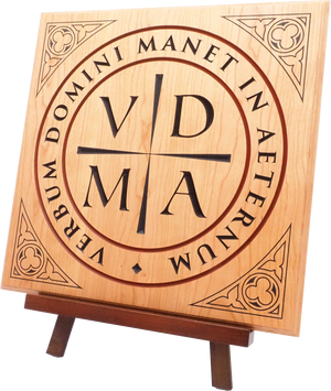 Ad Crucem VDMA Solid Wood Engraved Plaque