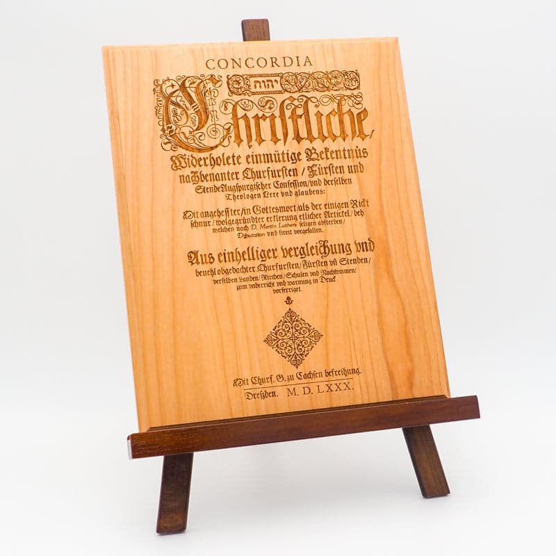 Ad Crucem Book of Concord Title Page Wooden Plaque