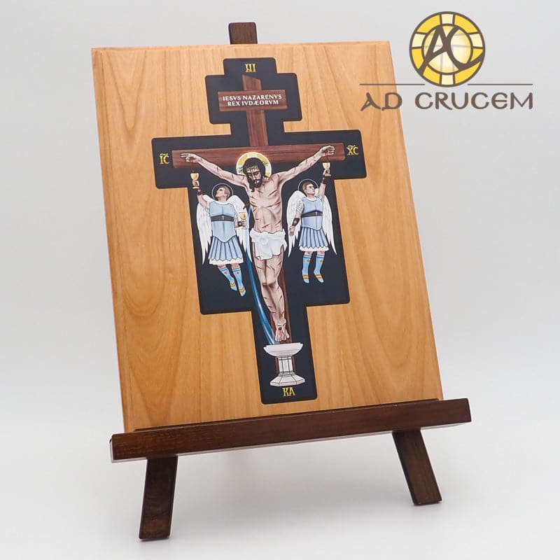 Ad Crucem Crucifix Icon - Printed on Solid Wood