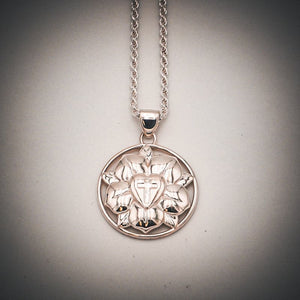 St Thomas Large Sterling Silver Luther Rose Pendant
