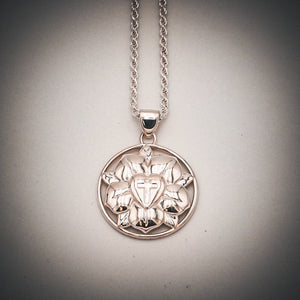 St Thomas Large Sterling Silver Luther Rose Pendant