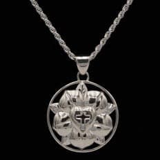 St Thomas Large Sterling Silver Luther Rose Pendant