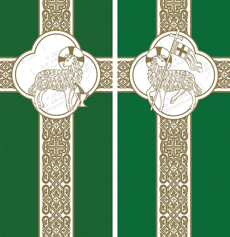 Ad Crucem Agnus Dei Banner Set in Green