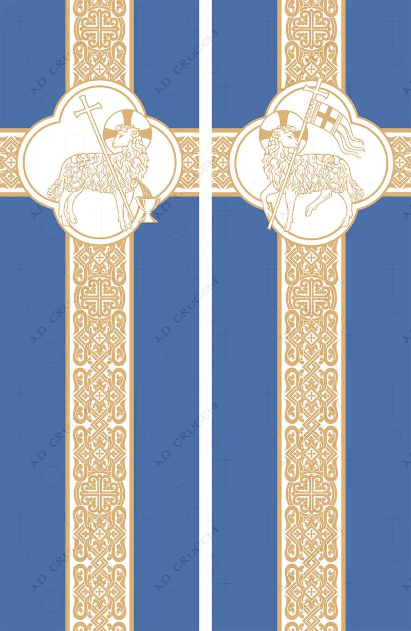 Ad Crucem Agnus Dei Banner Set in Blue
