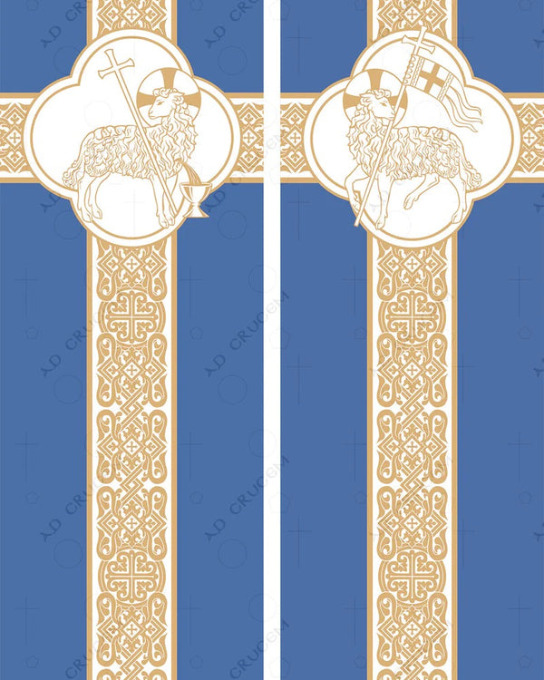Ad Crucem Agnus Dei Banner Set in Blue
