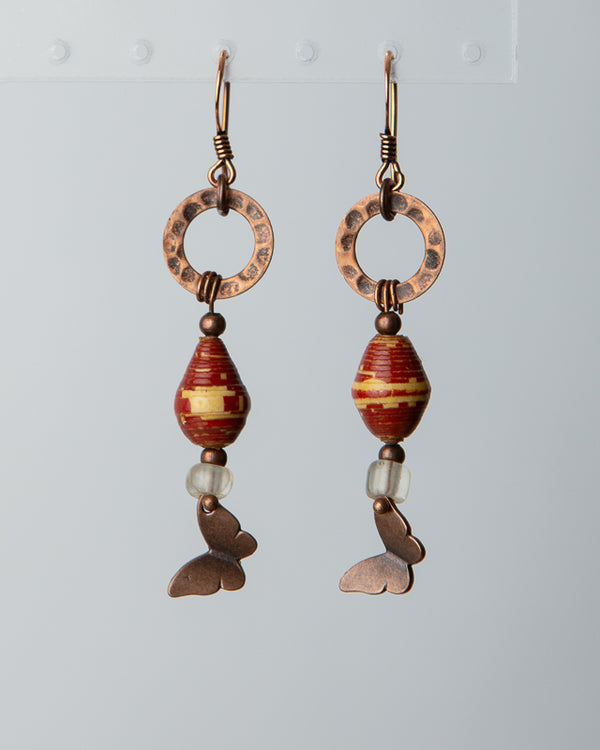 Jennifer’s Paper and Copper Butterfly Earrings