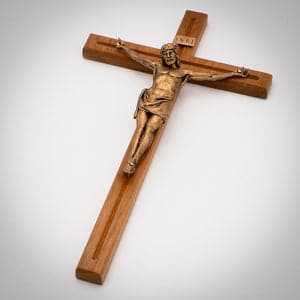 Handwerks 12" Wood Crucifix with Resin Corpus - Wall Mounted