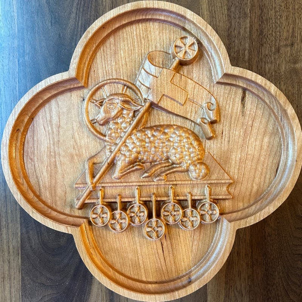 Ad Crucem 3D Agnus Dei Carved Plaque