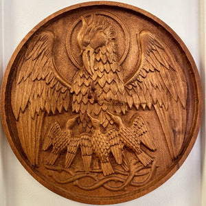 Ad Crucem 3D Pelican in Her Piety Carved Plaque