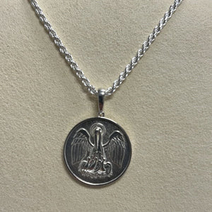 St. Thomas Sterling Silver Pelican in Her Piety Pendant