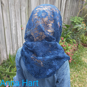 Anna's Blue Lace Chapel Veil
