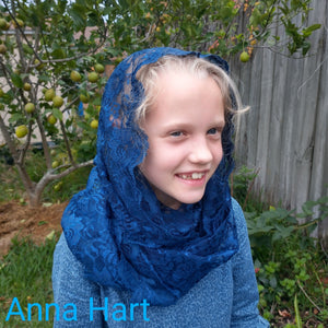 Anna's Blue Lace Chapel Veil