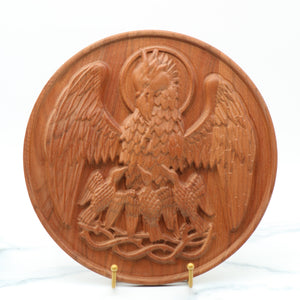 Ad Crucem 3D Pelican in Her Piety Carved Plaque