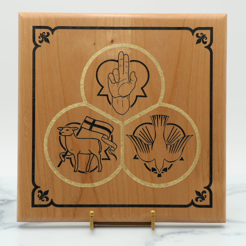 Holy Trinity Solid Wood Plaque